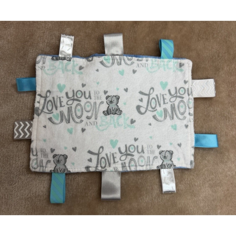 Lovey Handmade I Love You to the Moon and Back Blue Tags Bear Unisex Small